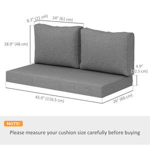 Outdoor Seat Cushions with Backrest, Loveseat Double Sofa Outdoor Furniture Cushions, Beige – view 16
