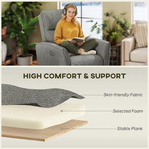 Power Recliner Chair, Dyed Fabric (Like Leathaire) Upholstered Recliner Chair with USB Ports, Footrest – view 18