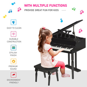 Modern Kids Piano, 30 Keys, Set of 2, Mini Toy for Child, Grand Piano with Music Stand and Bench – view 6