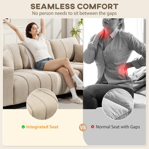 Sectional Couch with Integrated Seat, 3 Seater L-Shaped Sofa with Changeable Chaise, Spring Cushion – view 4