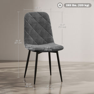 Dining Chairs Set of 4, Upholstered Dining Room Chairs with Steel Legs – view 23