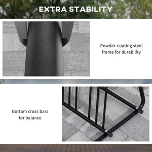 All-Steel Bike Rack, 61" Bike Stand, 6-Bike Capacity, Dual-Side, for Garages Streets Yards Schools
