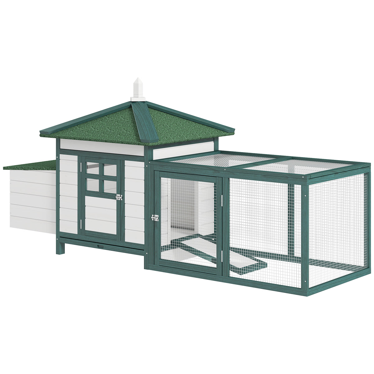 77" Chicken Coop Hen House Rabbit Hutch Poultry Cage Pen Outdoor Backyard with Nesting Box Run Natural – view 8