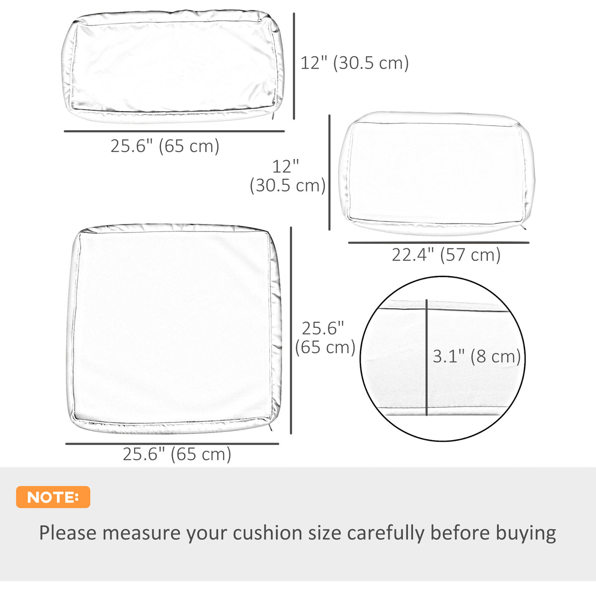 Outdoor 14pc Patio Rattan Sofa Set Cushion Polyester Cover Replacement Set - No Cushion Included Beige – view 26