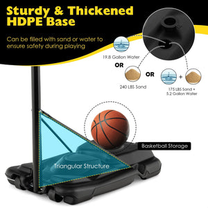 4.25-10 Feet Portable Adjustable Basketball Goal Hoop System view 5
