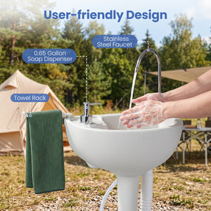4.5 Gal Wash Basin Stand with 6.34 Gal Recovery Tank and Rolling Wheels view 7