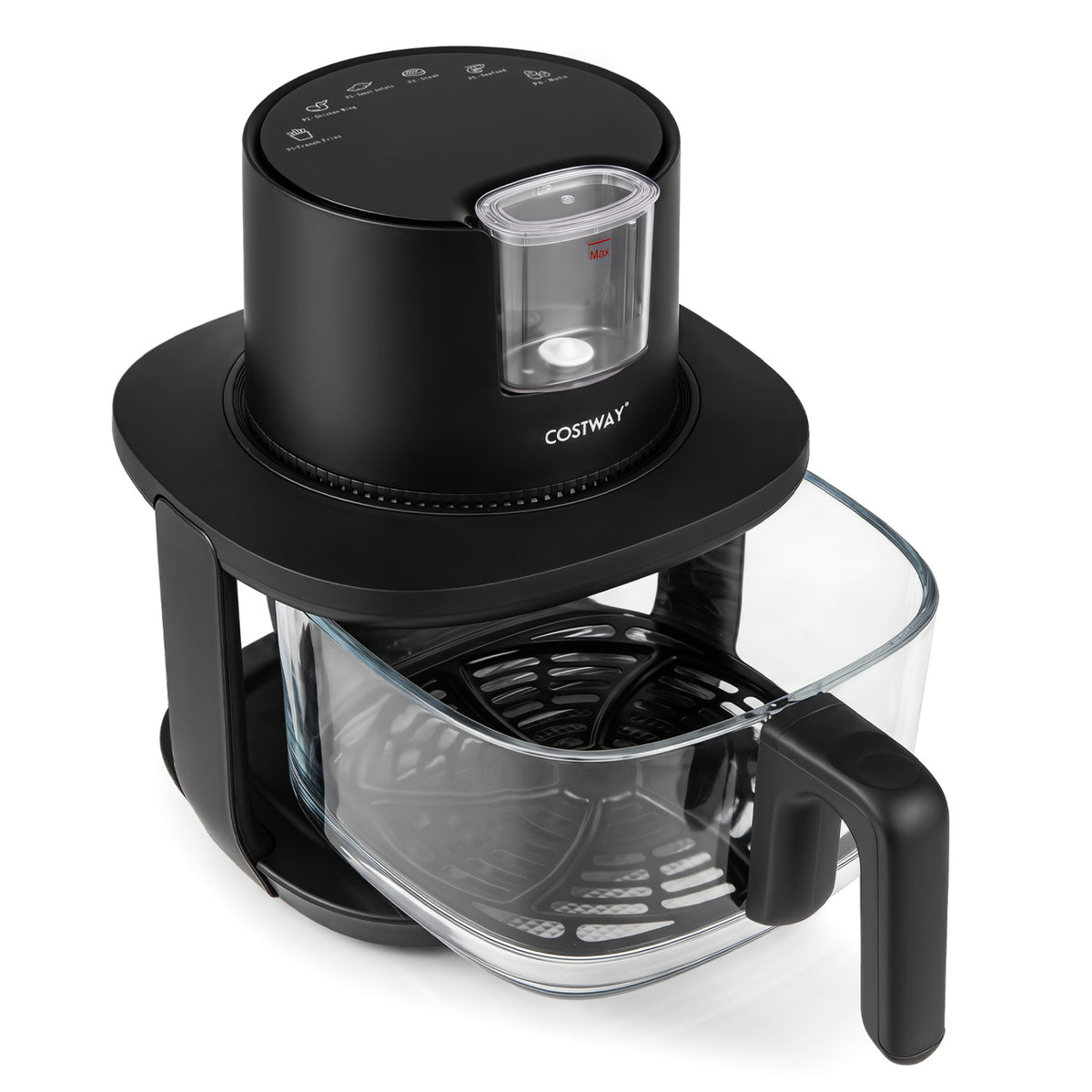 4.5L Glass Air Fryer with Steam Frying Mode-Black