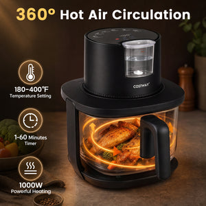 4.5L Glass Air Fryer with Steam Frying Mode-Black view 7