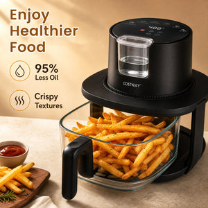 4.5L Glass Air Fryer with Steam Frying Mode-Black view 9