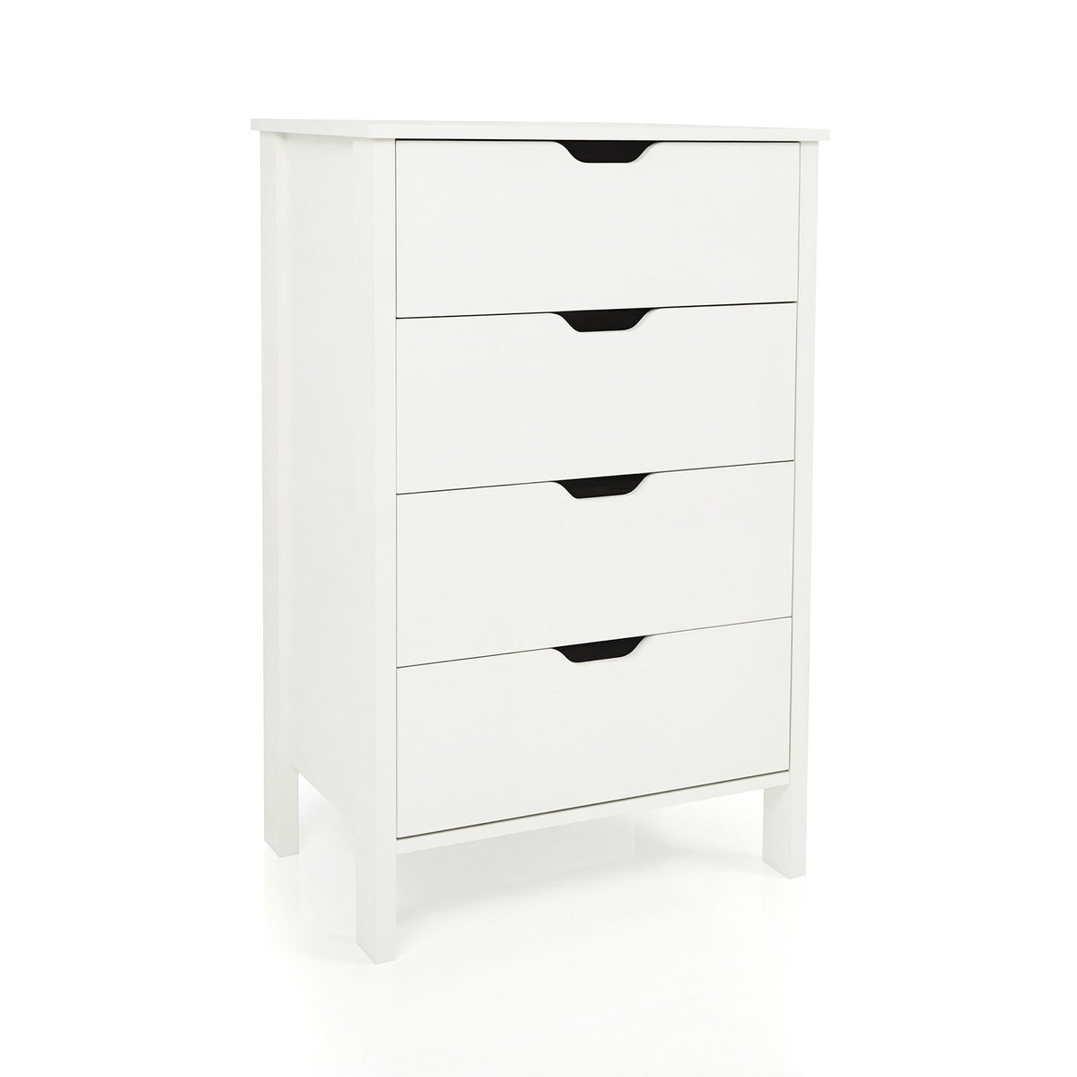 4-Drawer Dresser Wooden Nightstand with Anti-Tipping Kits-White view 4