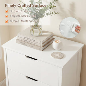 4-Drawer Dresser Wooden Nightstand with Anti-Tipping Kits-White view 9