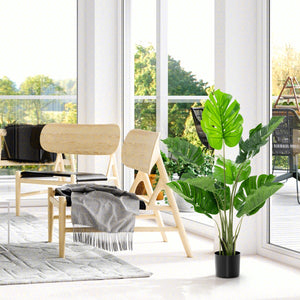 4 Feet Artificial Monstera Deliciosa Tree with 10 Leaves of Different Sizes view 3