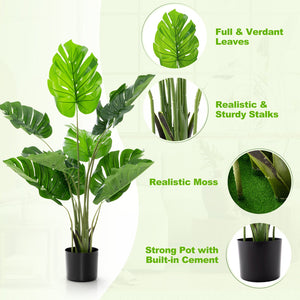 4 Feet Artificial Monstera Deliciosa Tree with 10 Leaves of Different Sizes view 7