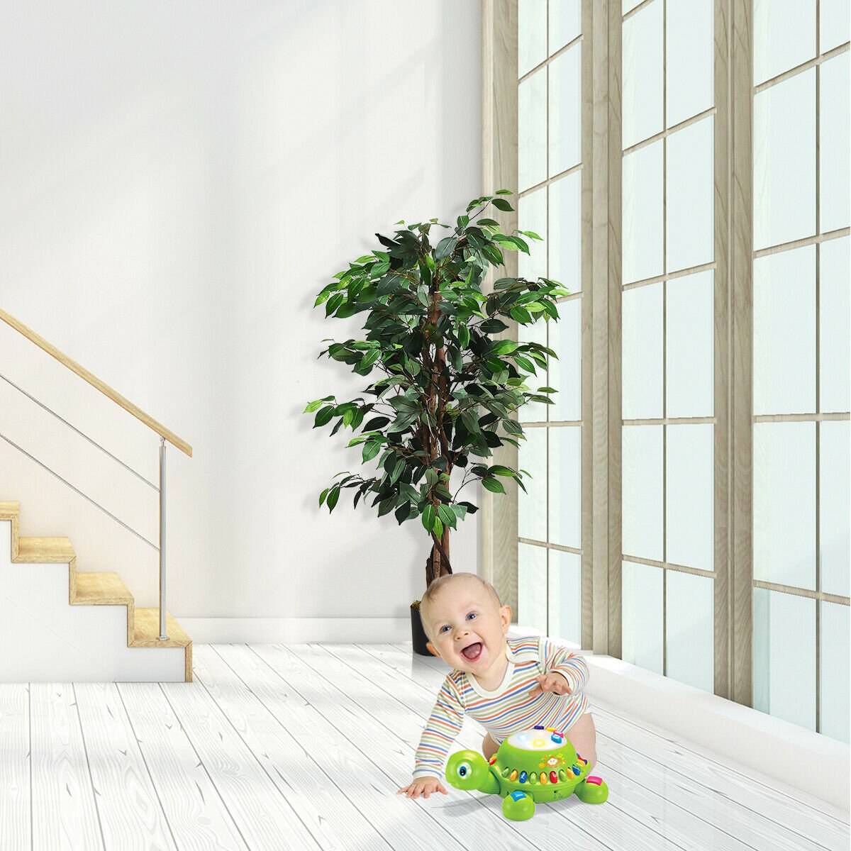 4 Feet Outdoor Trunks Artificial Ficus Silk Tree view 2