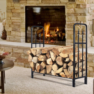 4 Feet Outdoor Heavy Duty Steel Firewood Wood Storage Rack view 2