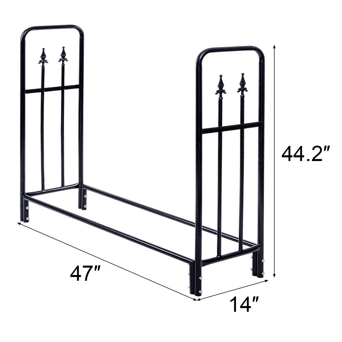 4 Feet Outdoor Heavy Duty Steel Firewood Wood Storage Rack view 5