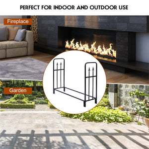 4 Feet Outdoor Heavy Duty Steel Firewood Wood Storage Rack view 6