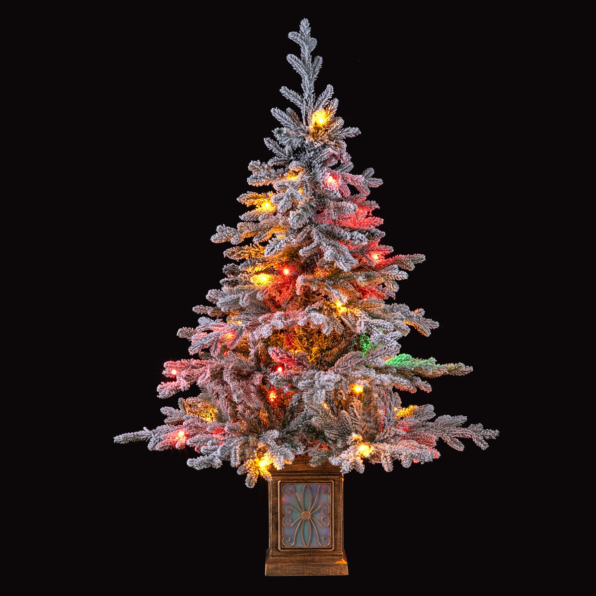 4 FT Artificial Christmas Tree Potted Xmas Tree with 180 Branch Tips Holiday Decoration Tree-Set of 1 view 3