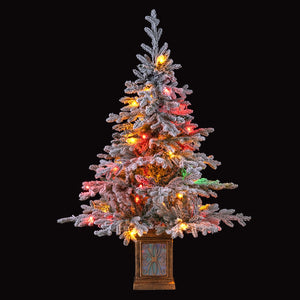 4 FT Artificial Christmas Tree Potted Xmas Tree with 180 Branch Tips Holiday Decoration Tree-Set of 1 view 3