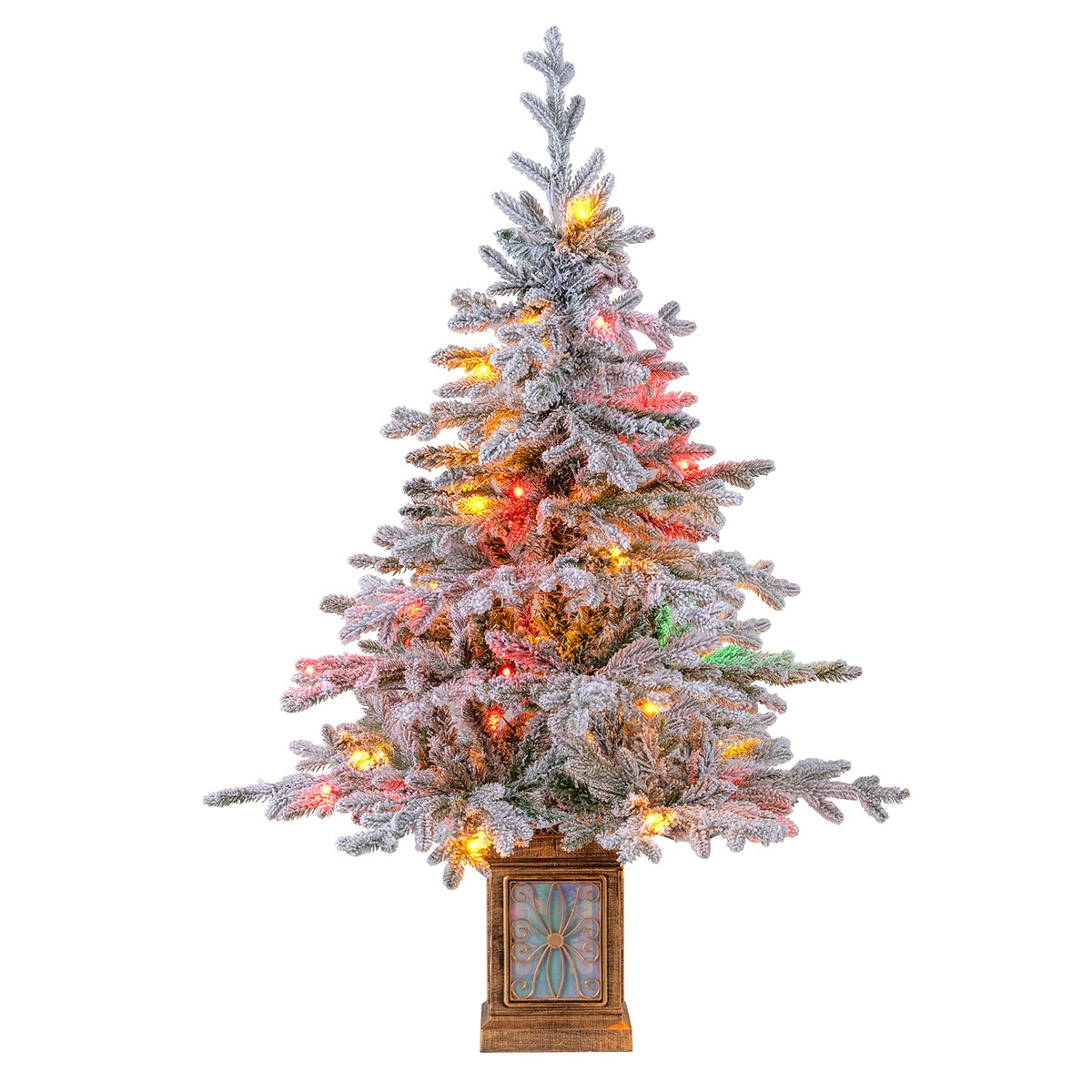 4 FT Artificial Christmas Tree Potted Xmas Tree with 180 Branch Tips Holiday Decoration Tree-Set of 1 view 5