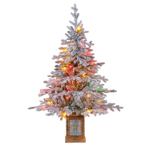 4 FT Artificial Christmas Tree Potted Xmas Tree with 180 Branch Tips Holiday Decoration Tree-Set of 1 view 5