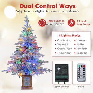 4 FT Artificial Christmas Tree Potted Xmas Tree with 180 Branch Tips Holiday Decoration Tree-Set of 1 view 9