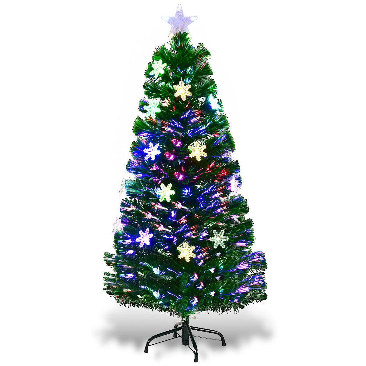 4 / 5 / 6 Feet LED Optic Artificial Christmas Tree with Snowflakes view 4