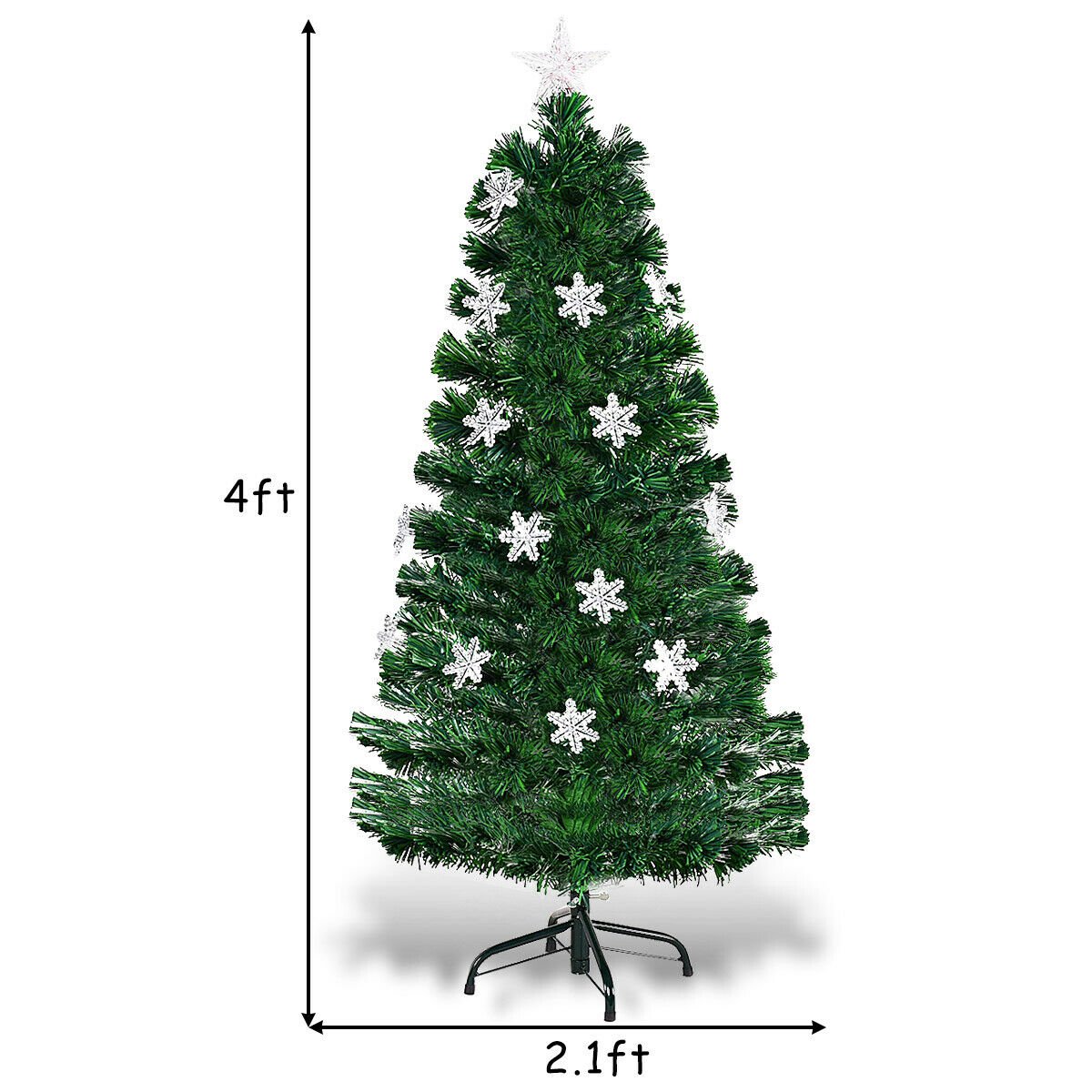 4 / 5 / 6 Feet LED Optic Artificial Christmas Tree with Snowflakes view 5
