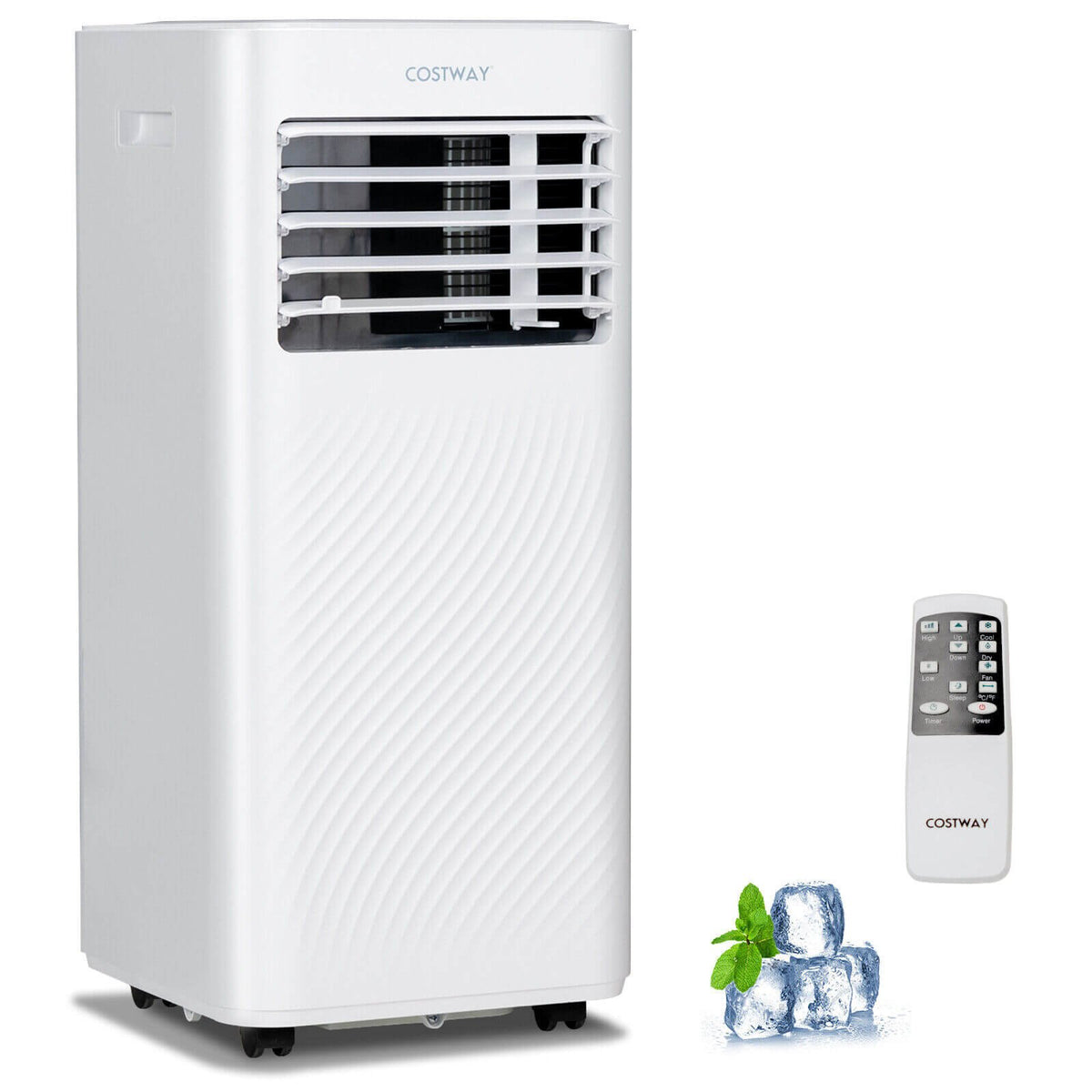 4-in-1 8000 BTU Air Conditioner with Cool Fan Dehumidifier and Sleep Mode-White view 4