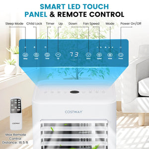 4-in-1 8000 BTU Air Conditioner with Cool Fan Dehumidifier and Sleep Mode-White view 7