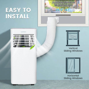 4-in-1 8000 BTU Air Conditioner with Cool Fan Dehumidifier and Sleep Mode-White view 9