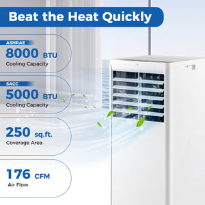 4-in-1 8000 BTU Portable Air Conditioner with Fan and Dehumidifier view 3