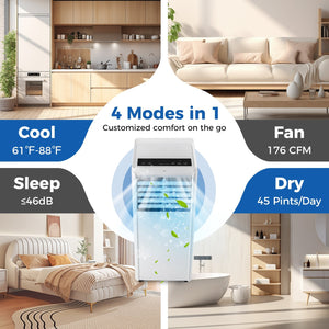 4-in-1 8000 BTU Portable Air Conditioner with Fan and Dehumidifier view 7