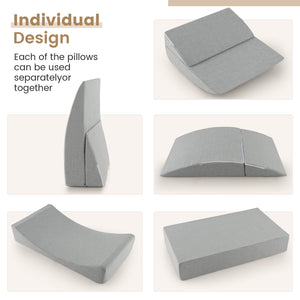 4-in-1 Convertible Folding Sofa Bed with High-Density Foam-Gray view 7