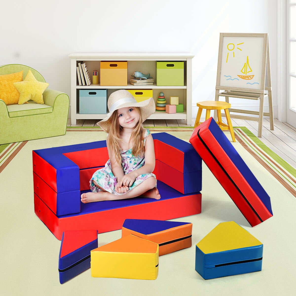 4-in-1 Crawl Climb Foam Shapes Toddler Kids Play Set view 2