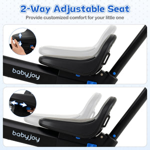 4-in-1 Foldable Toddler Tricycle with Push Handle with Adjustable Seat-Navy view 7