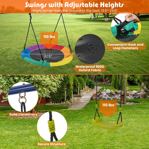 4-in-1 Heavy-Duty Metal Playset with Slide and Basketball Hoop view 8