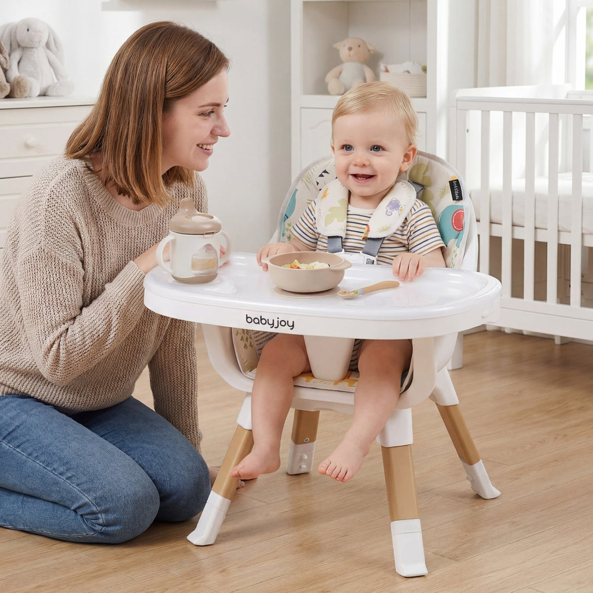4 in 1 High Chair for Babies Convertible Toddler Highchair-Multicolor view 3