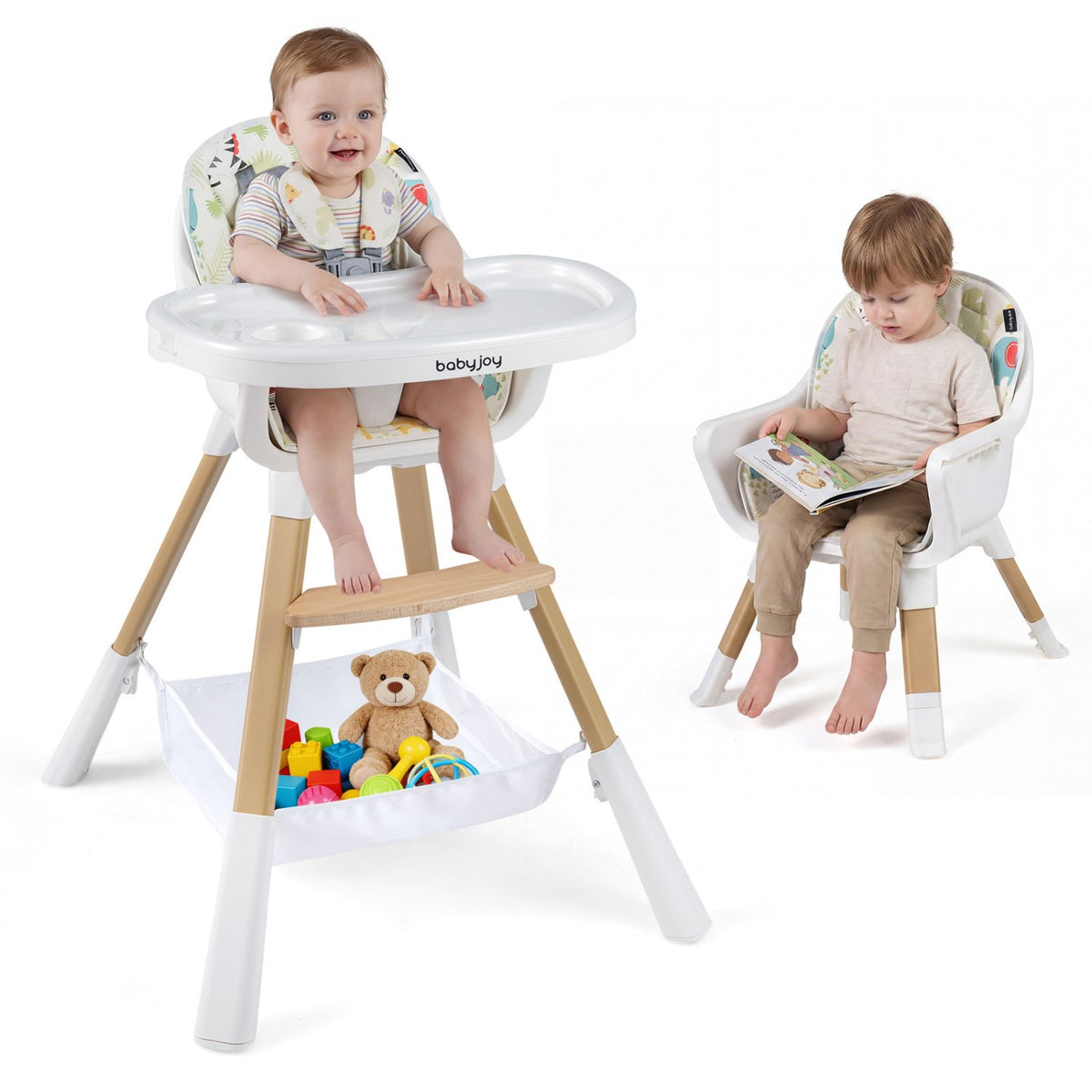 4 in 1 High Chair for Babies Convertible Toddler Highchair-Multicolor view 4