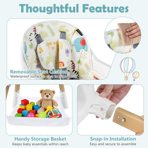4 in 1 High Chair for Babies Convertible Toddler Highchair-Multicolor view 9