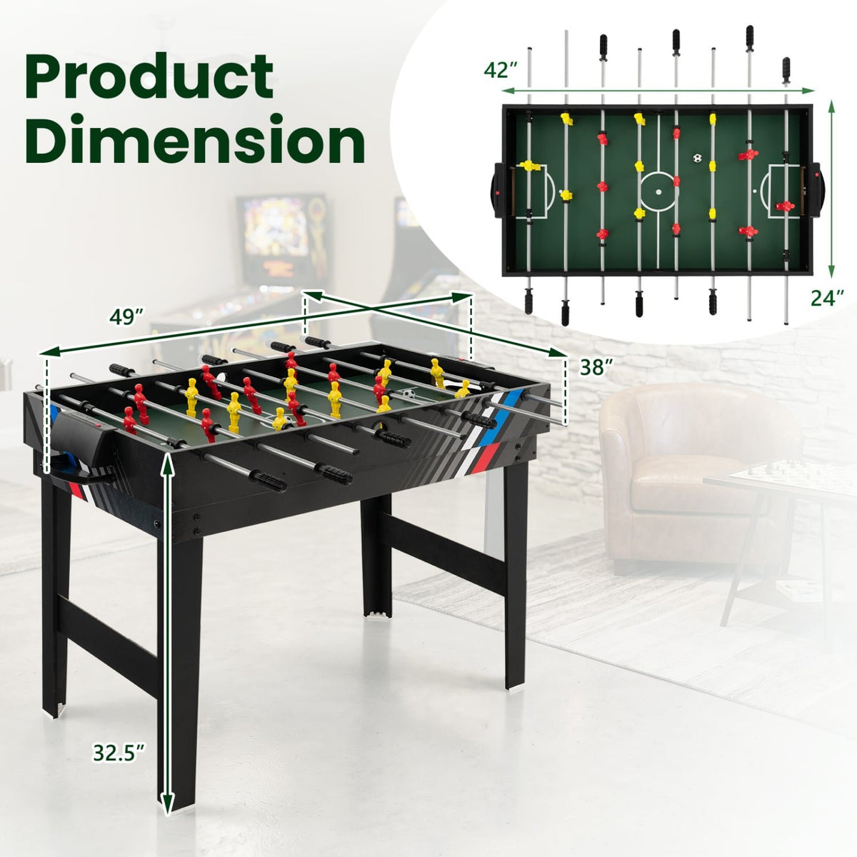 4-in-1 Multi Game Table with Pool Billiards view 3