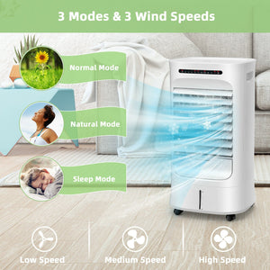 4-in-1 Portable Evaporative Air Cooler with Timer and 3 Modes-White view 3