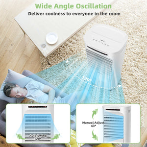 4-in-1 Portable Evaporative Air Cooler with Timer and 3 Modes-White view 6