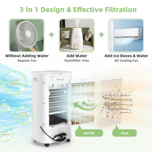 4-in-1 Portable Evaporative Air Cooler with Timer and 3 Modes-White view 7