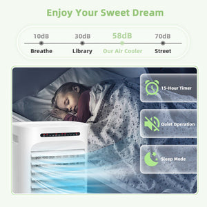 4-in-1 Portable Evaporative Air Cooler with Timer and 3 Modes-White view 8