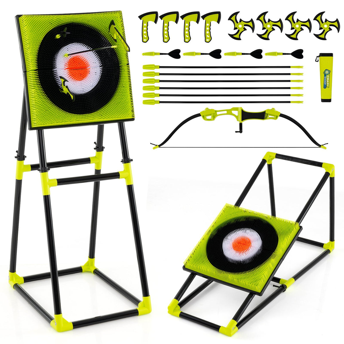 4 in 1 Throwing Target Set Kids Throwing Game with Bristle Target