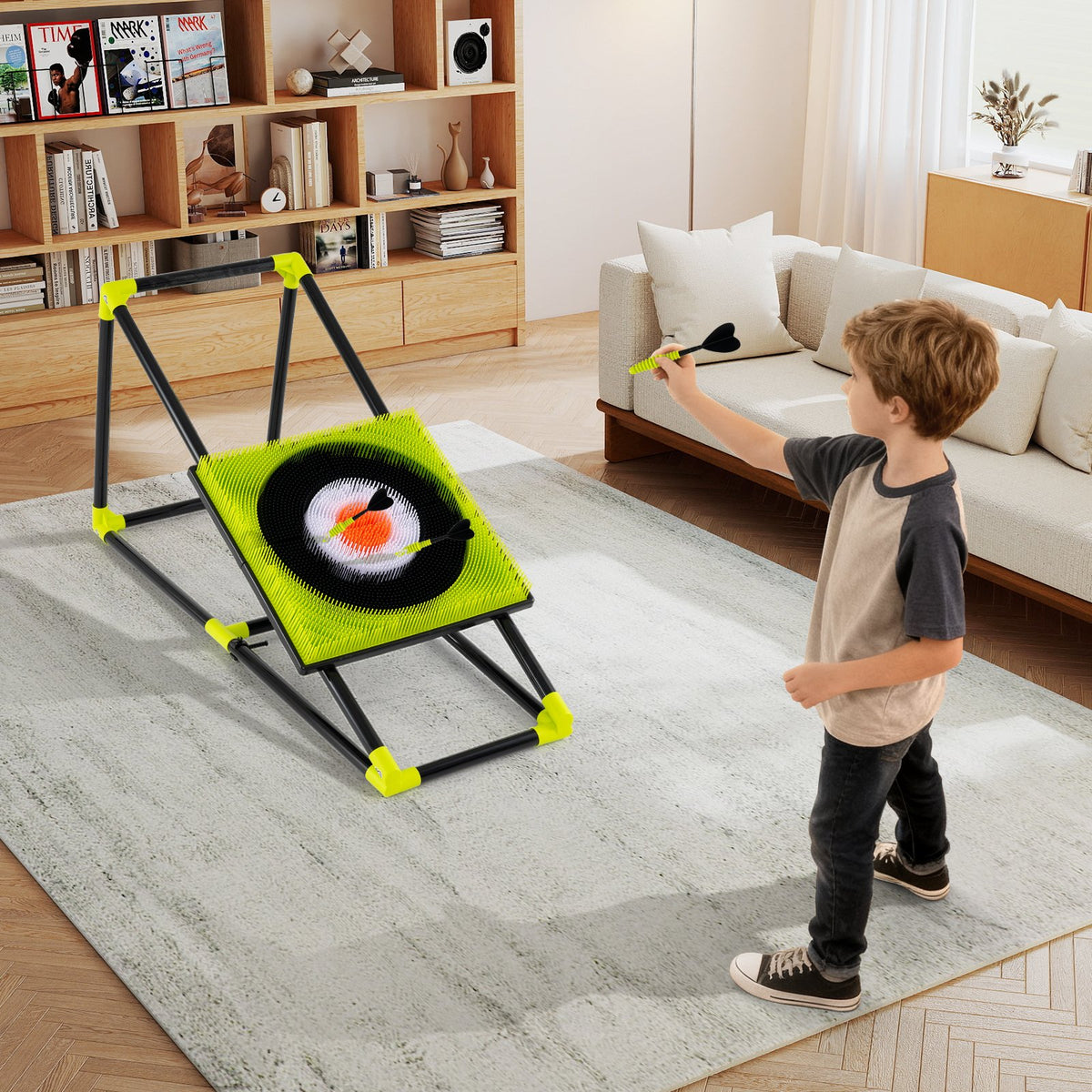 4 in 1 Throwing Target Set Kids Throwing Game with Bristle Target view 2