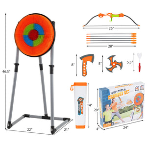 4 in 1 Throwing Target Set Kids Throwing Game with Bristle Target and 3 Throwing axes view 5