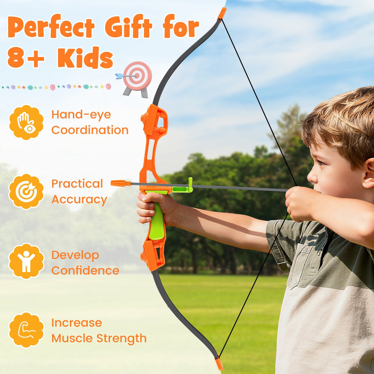 4 in 1 Throwing Target Set Kids Throwing Game with Bristle Target and 3 Throwing axes view 7