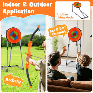 4 in 1 Throwing Target Set Kids Throwing Game with Bristle Target and 3 Throwing axes view 8